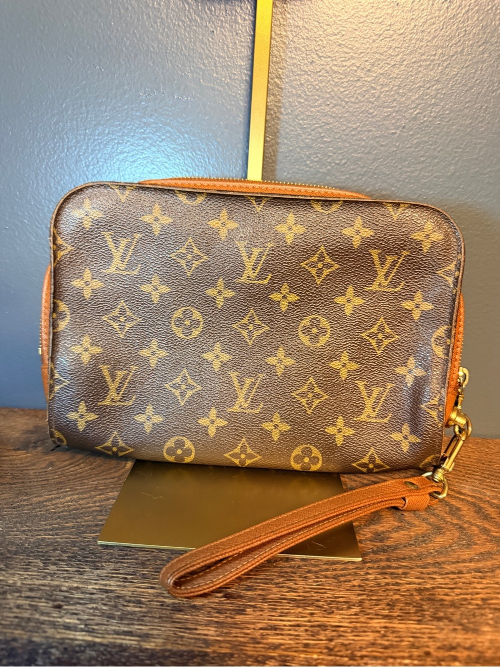 Louis Vuitton Monogram Canvas Wristlet Clutch - Brown/Gold